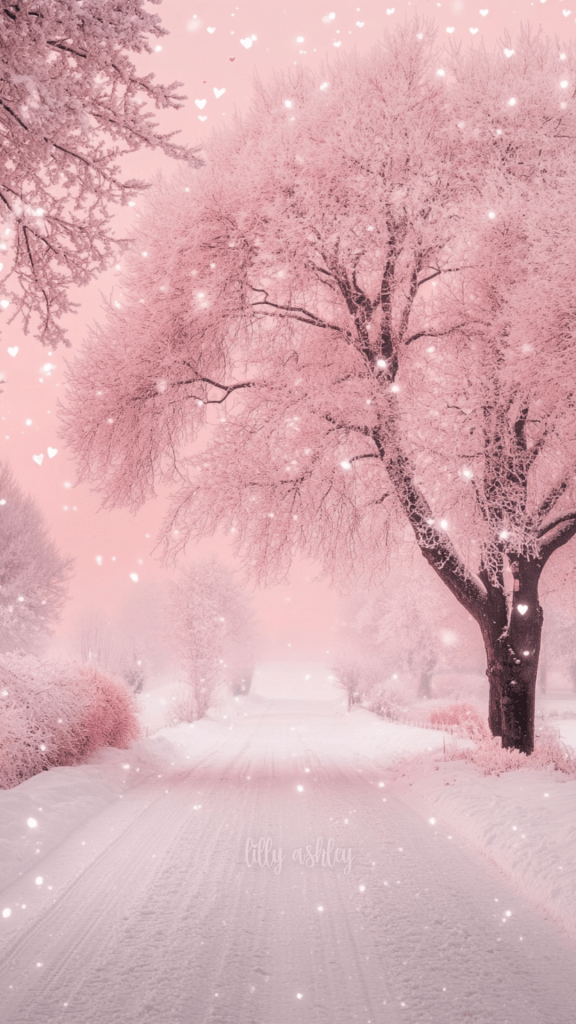 Dreamy Pink Winterscapes: Free Winter Phone Wallpapers - Lilly Ashley ...